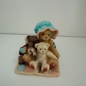 Cherished Teddies Figurine with Blue and Brown Accents